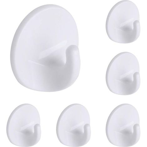 Pack di 6 ganci adesivi murali, organizzazione casa senza foratura (1/5)