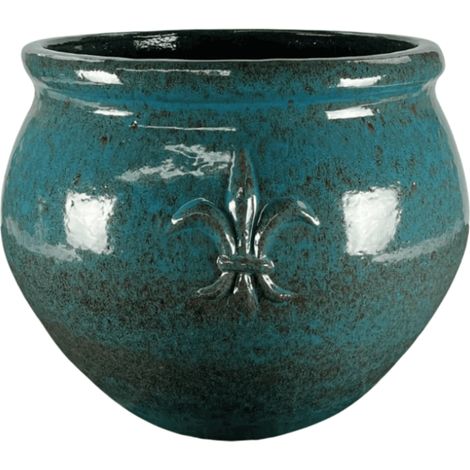 Macetero CLOVIS 53x43cm azul hierro (1/2)