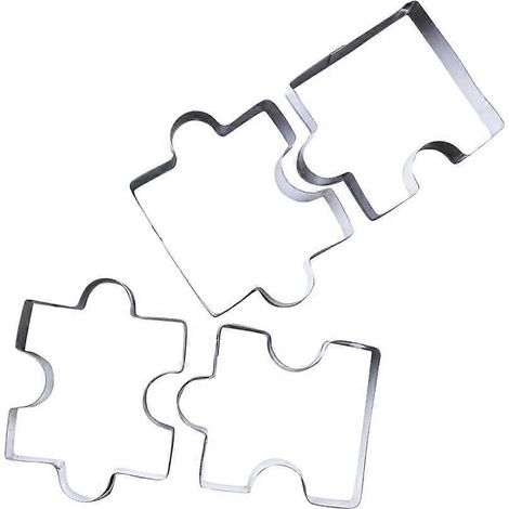 Ensemble de 4 emporte-pièces en acier inoxydable pour biscuits et gâteaux, moules à pâtisserie à faire soi-même-Silver (1/3)