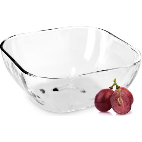 KADAX Glasschüssel, eckige Obstschale aus robustem Glas, 16cm, 1 stück
