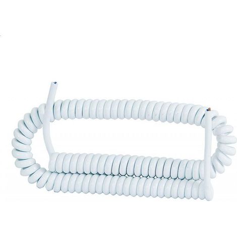 Cable de conexión en espiral 3x1,50 05VVH8-F blanco - 5 m