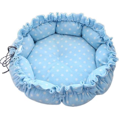 Rundes Katzenbett mit Kordelzug, warmer Winterkorb für Katzen und kleine Hunde, bequeme Matte für Zwingergröße S.