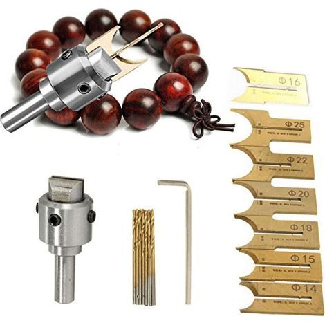 Fraise Dureté Perle Travail Du Bois Perle Maker Foret Ensemble Routeur Bit Set Petit Portable Haute-Dureté Alliage Acier Outil Kit 16 pcs (1/4)