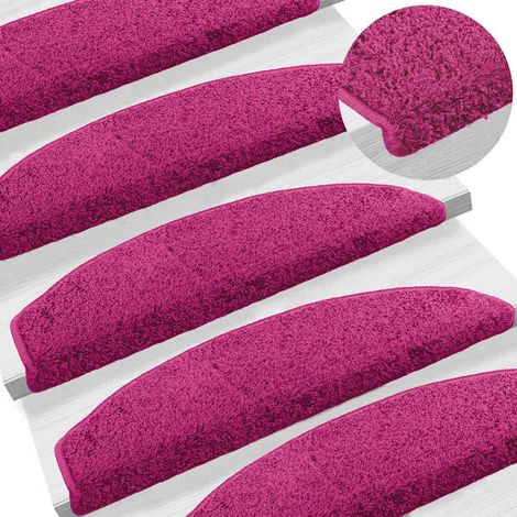 Maison Exclusive - Tappetini per scale autoadesivi 15 pcs Rosa 80 x 24,5 x 3,5 cm