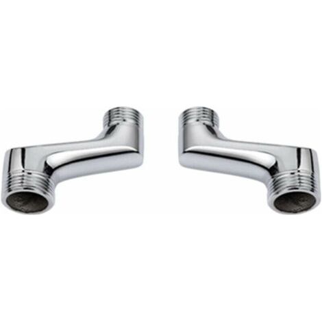 Raccord de douche coud de comptoir 2 pices, rducteur de coude en laiton, bras pivotant rglable, raccordement coud de comptoir mural, connexion dcale G3/4 G1/2, Chrome (1/5)