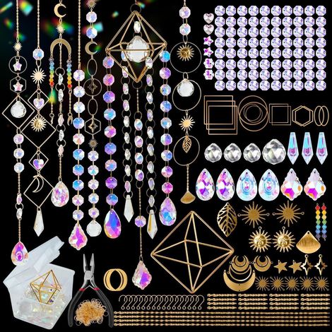 Attrape-soleil Cristal Kit de bricolage 400 pièces pour décoration de fenêtre DIY & mobile à vent (1/4)