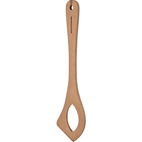 Fackelmann Cucchiaio forato per risotti, utensile da cucina resistente ideale per preparare e mescolare riso, materiale legno di faggio, dimensioni 32 cm (1/4)
