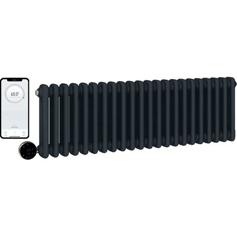 Wifi Smart Electric Traditional Anthracite Column Radiators  - 2 Column 300mm H x 1010mm W