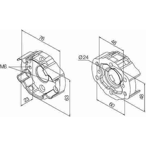 Nice 535.10092 - Soporte compacto en aluminio, con 2 fori interasse 48 (M6) y 60 mm