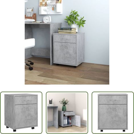 Holzschrank - Rollschrank Betongrau 45x38x54 cm Holzwerkstoff (1/5)