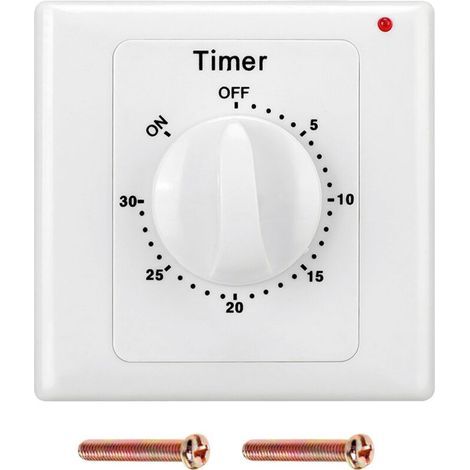 Minuterie 220 V, pompe haute performance, commande électronique, prise de compte à rebours mécanique, minuterie - 30 minutes, avec lumière (1/4)
