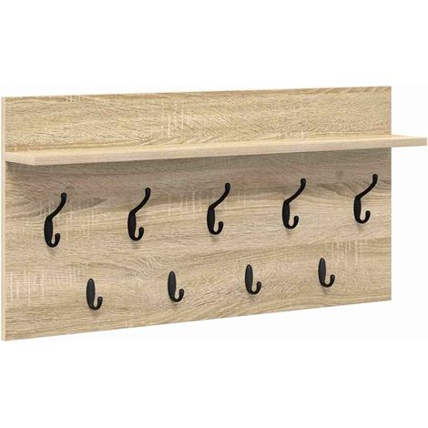 Porte-manteau mural avec étagère Chêne Sonoma 80 x 40 x 12 cm