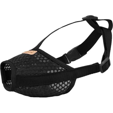 Museau Pour Chien - Filet Respirant Réglable - Pour Dressage et Prévention des Morsures - Convient aux Chiens Moyens - Noir - 1 Pièce (1/5)