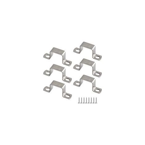 Lot de 6 supports de tuyau carrés en forme de U 50 x 50 mm en acier inoxydable 304 livrés avec vis autotaraudeuses en acier inoxydable