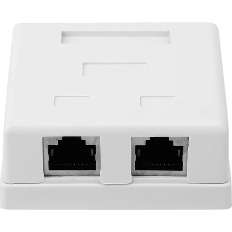 Boîtier de bureau à double port, boîtier de bureau Cat.6, boîtier de bureau blindé Kohler de catégorie 6, boîtier d'information intégré RJ45-8P8C. (1/5)