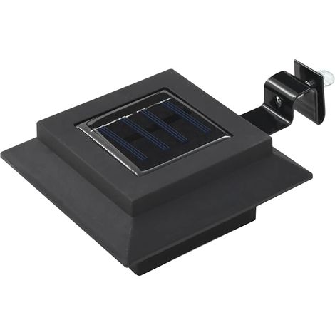 Lampes solaires LED d'extérieur pour mur clôture et toit blanc froid Noir Lot de 6 (1/5)