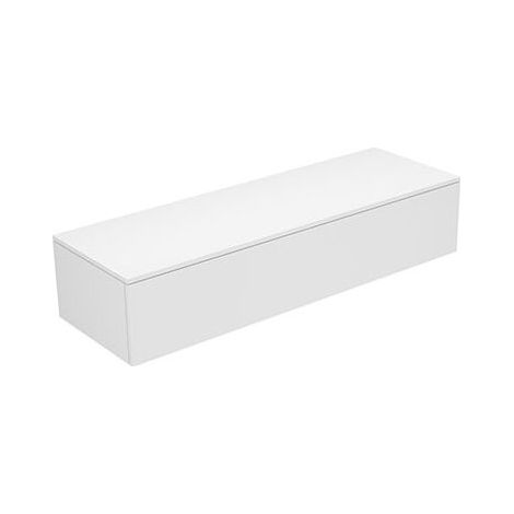 Credenza EDITION 400 1 estraibile frontale 1400 x 289 x 535 mm bianco, vetro opaco petrolio KEUCO (1/2)