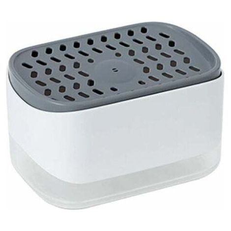 Distributeur de Savon Liquide avec Porte-éponge 2 en 1,Distributeur Liquide Vaisselle,Distributeur de Pompe à Main en Plastique pour Évier de Cuisine (1/4)