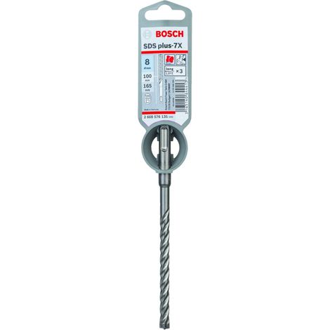 Bosch Hammerbohrer SDS-plus-7X 8 x 100 x 165 mm Beton Stein 2608576131