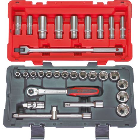 KS Tools - Coffret de douilles et accessoires ULTIMATE® en pouces 1/2'', 30 pièces - 922.0630 (1/2)