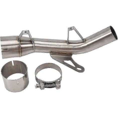 Kit de suppression du tube d'échappement (2024) pour Z900 2017-2022 : coude amélioré, tube de liaison central, couleur argent.