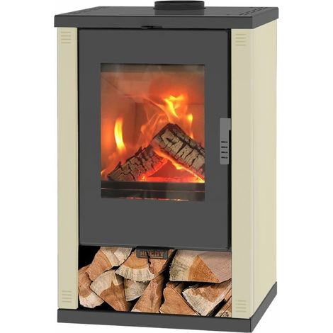 Stahl Kaminofen HECHT SOLIS BEIGE mit 9 kW Heizleistung
