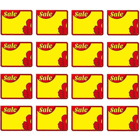 50 étiquettes vierges pour panneaux de prix publicitaires, destinées aux commerces de détail.-9x7cm (1/2)