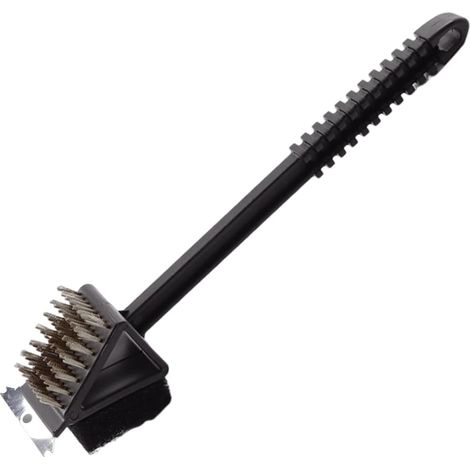 Filiyano-Brosse 3 en 1 pour barbecue, accessoires de nettoyage pour barbecue d'extérieur : brosse métallique, grattoir et éponge à récurer, le tout en (1/5)