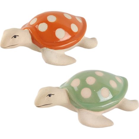 Statuina decorativa a forma di tartaruga in ceramica, design marino, decorazione multicolore per casa e ufficio, regalo originale