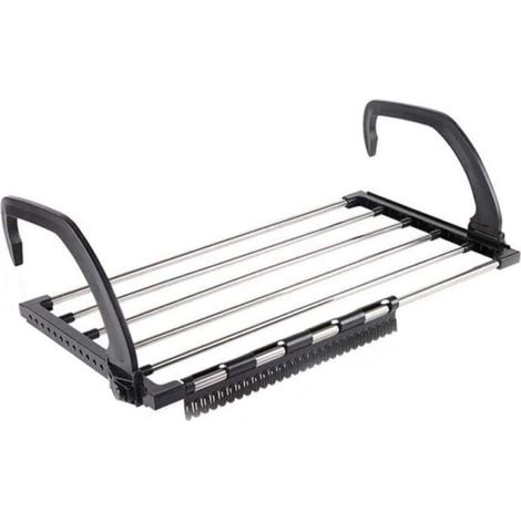 Multifunktionales, klappbares Balkonregal mit mehreren verstellbaren Haken, Aufbewahrungsregal für den Außenbereich für Unterwäsche, Schuhe und Socken, Größe: 5932 cm-1pc (1/4)