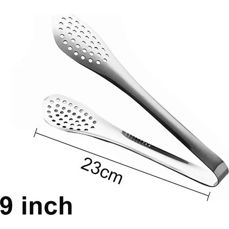 Pince de cuisine (23 cm) résistante à la chaleur, idéale pour servir salades et buffets, avec pinces alimentaires et barbecue en acier inoxydable. (1/5)