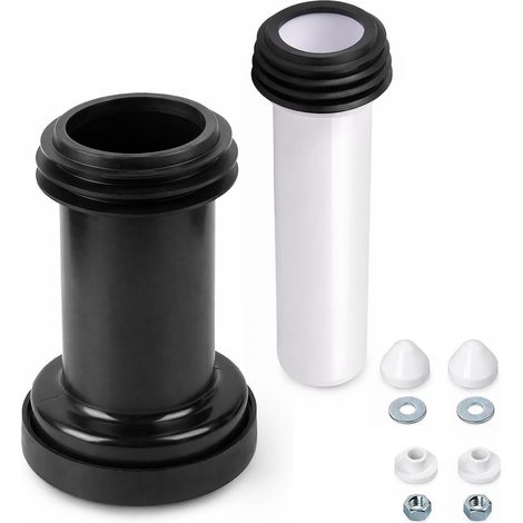 WC wall connection set, toilet connection hose, PVC compatible with 152.426.46.1, with special double seal, good sealing, designed for suspended toilets and (1/5)