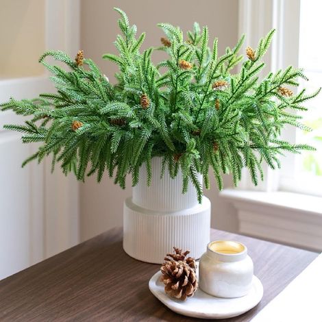 Guirlande De Branches De Sapin Artificielles - Baies Rouges - Décoration De Table De Noël - 40 Cm - Lot De 3 (1/5)