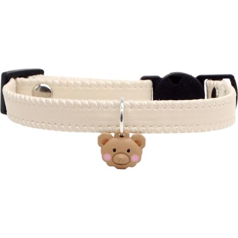 Collier pour chat en cuir avec pendentif ours, modèle décoratif pour petit chat (1/5)