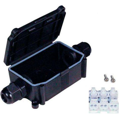 Ledbox – Boîte de dérivation étanche IP65 – Dimensions 115x40x30mm – Connexions étanches pour chantiers humides – Bande de connexion 3 fils