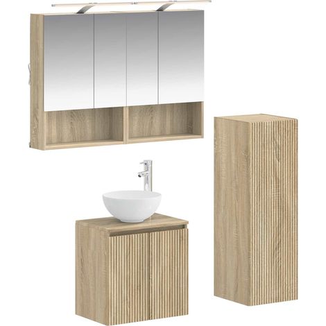 Bathroom Furniture Set 4 pcs Sonoma Oak vidaXL (1/5)