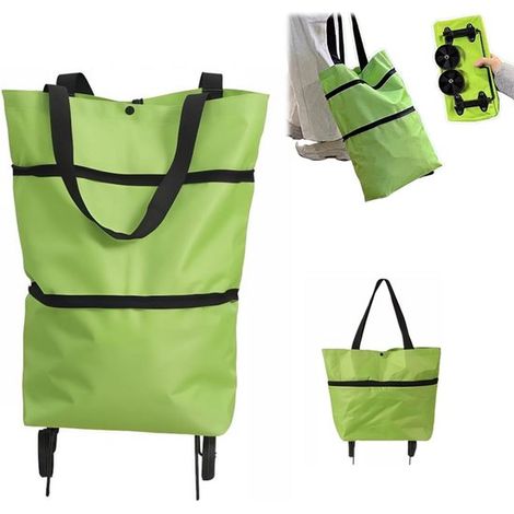 Chariot de courses pliable - Chariot de courses à roulettes - Sac et chariot 2 en 1 - Sac de courses imperméable - Chariot pliable - Chariot de courses portable pour supermarché, voyages et usage quot (1/5)
