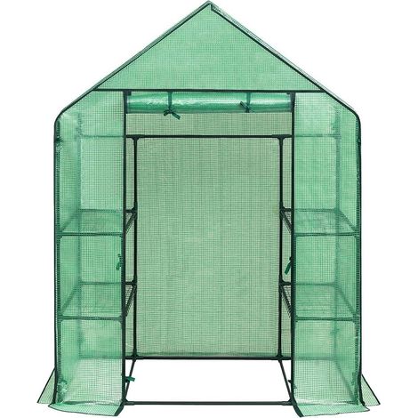 WOLTU Serra da Giardino con Telo in PE Vivaio per Piante Fiori da Balcone e Terrazzo Verde