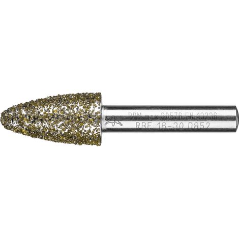 PFERD TOOLS Diamant-Schleifstift Rundbogen Ø16,0mm Schaft-Ø8 mm D852 (sehr grob) zum Schleifen von Grau-und Sphäroguss