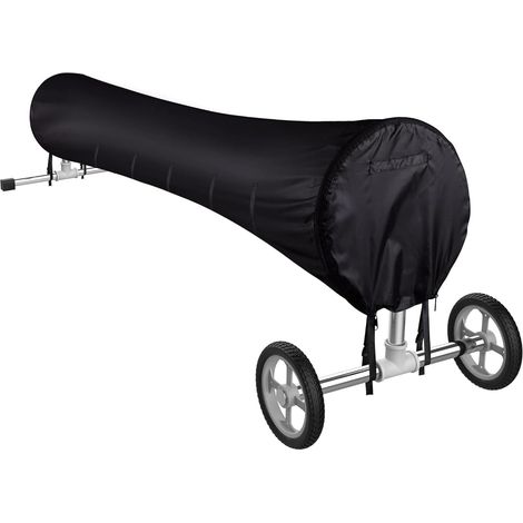 Couverture Rouleau de Piscine, Pliables 420D Oxford Étanche chaleur Solaire Anti-Vent Pluie Poussière/UV Bâche Protection Cordon Serrage, pour l'hiver et l'été, bobines Enrouleurs (Noir, 16FT) (1/5)
