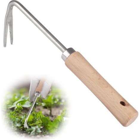 1 PCS Manual Weeder with Wooden Handle, 26cm Length Stainless Steel Weeder, V-Shaped Manual Weeder, for Weeding, Transplanting, etc. (1/5)