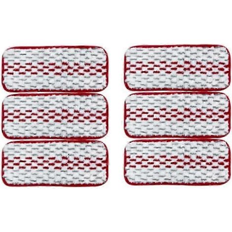 Lot de 6 lingettes de rechange pour balai Vileda Easy Clean, compatibles avec les têtes de balai Vileda. Accessoires pour balai Vileda Easy Clean. Rouge et blanc. Référence SZNYM582, édition 0515. (1/5)