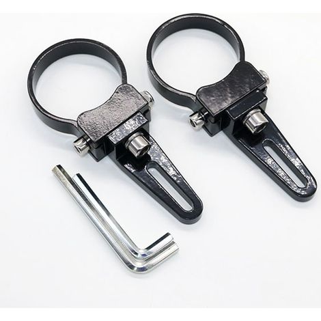 Supports fixation réglable pour tube 43 à 45mm - barre LED et Spot LED - Métal Résistant - La paire