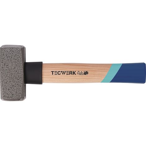Marteau à panne fendue Tête-G.1000g Manche Hickory Douille de protection TECWERK (1/3)