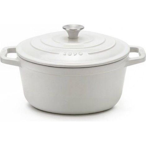 LA FONDERIE 1890 Cocotte de hierro fundido esmaltada, 22 cm, 3,3 L, beige (1/5)