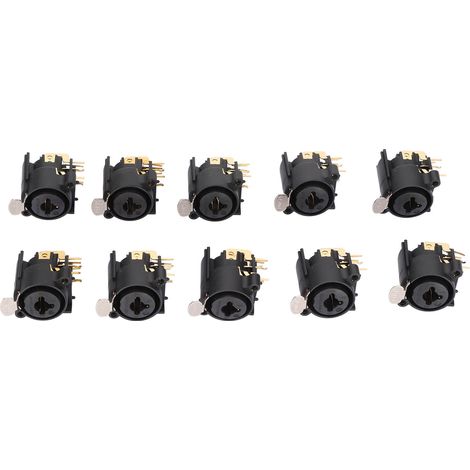 10 pièces Connecteur Jack Femelle XLR 6,5mm Montage Panneau pour Équipement Audio Voiture Enceintes (1/5)