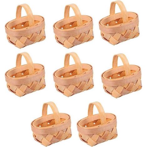 8 Mini-Gewebekörbchen mit Henkeln für Gastgeschenke, Bastelarbeiten, Dekoration und Foto-Requisiten (1/5)