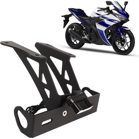 Modification du support de plaque d'immatriculation moto - avec éclairage, YAMAHA R25 R3 2019-2022 (1/5)