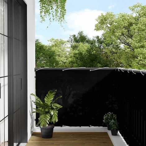 Balkon-Sichtschutz Schwarz 120x700 cm 100 % Polyester-Oxford
