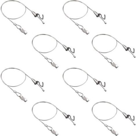 PA Bilderaufhängeset mit Haken, 8-teilig, verstellbar, Edelstahl, robust, Drahtseilaufhänger, professionelles Kunstbild-Display-Set (1 m, Kleiner Haken) (1/4)